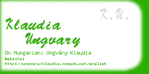 klaudia ungvary business card
