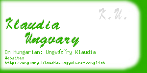 klaudia ungvary business card